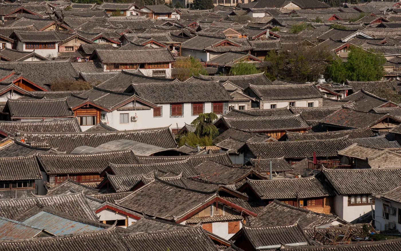 Traditional rooftops in Lijiang Old Town, Yunnan