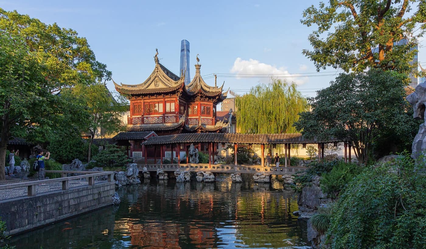Yu Garden in Shanghai with traditional architecture